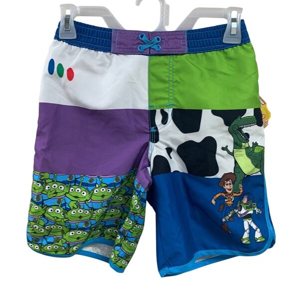 NWT New Disney Toy Story Boys Large 10/12 Lined UPF 50+ Swim Swimming Trunks - Picture 1 of 2